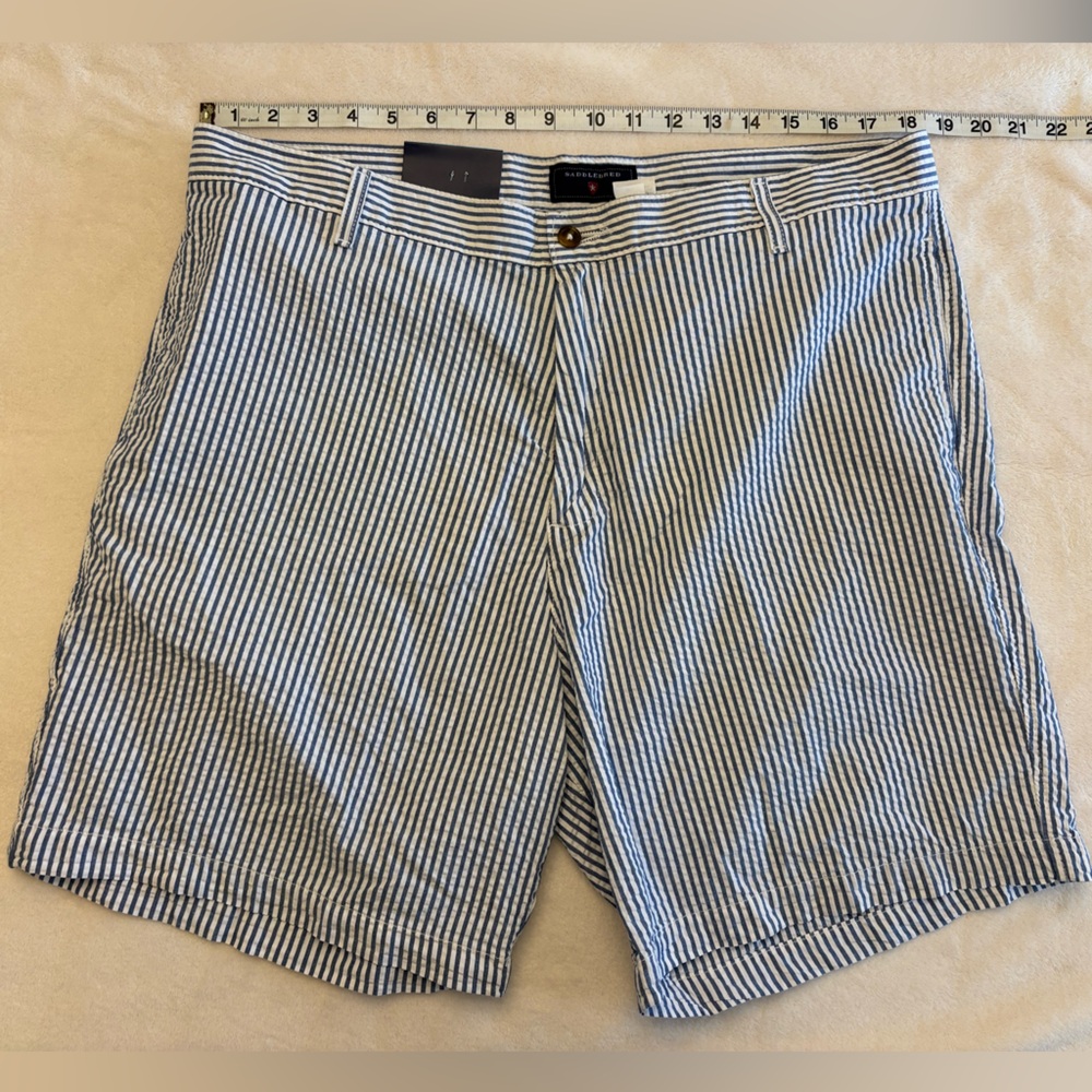Saddlebred Blue and White Seersucker Shorts
